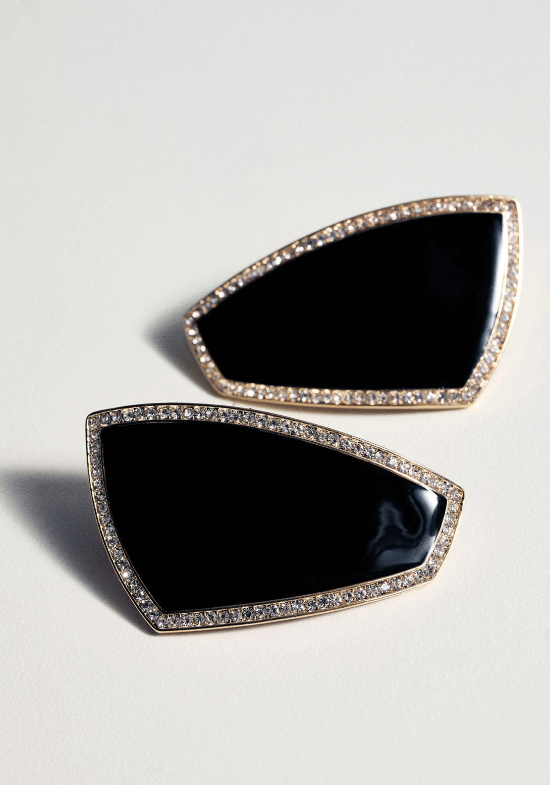 Earrings With Combined Crystals - Black