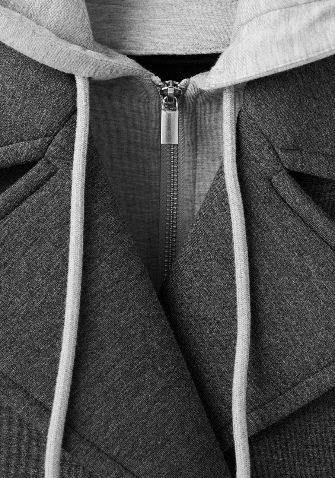 Mango Combined Hooded Jacket - Grey 6 Shaws Department Stores