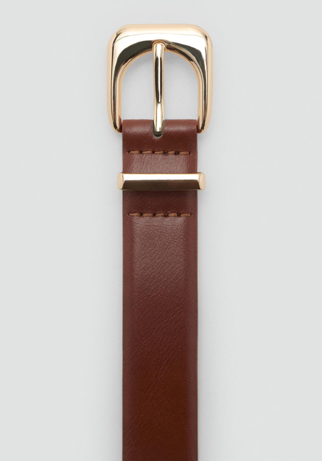 Mango Leather Effect Belt With Buckle - Brown 3 Shaws Department Stores