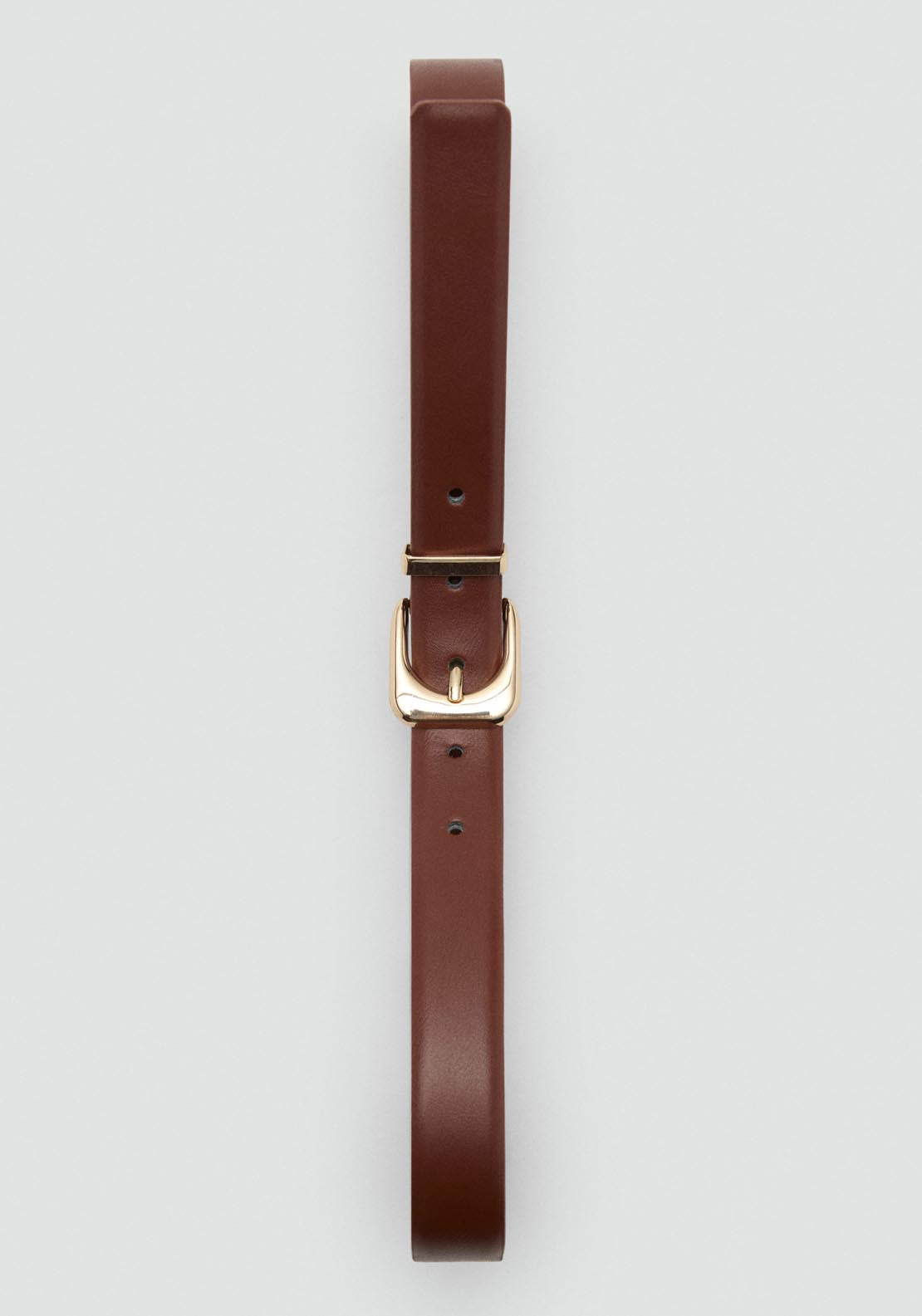Mango Leather Effect Belt With Buckle - Brown 4 Shaws Department Stores