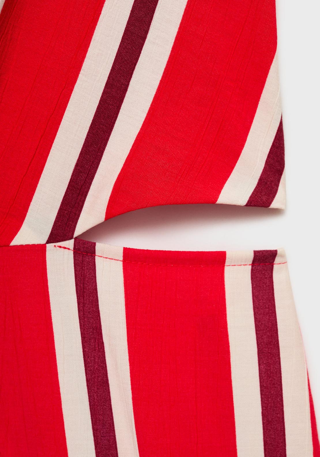Mango Striped Jumpsuit With Cut Out - Red 8 Shaws Department Stores