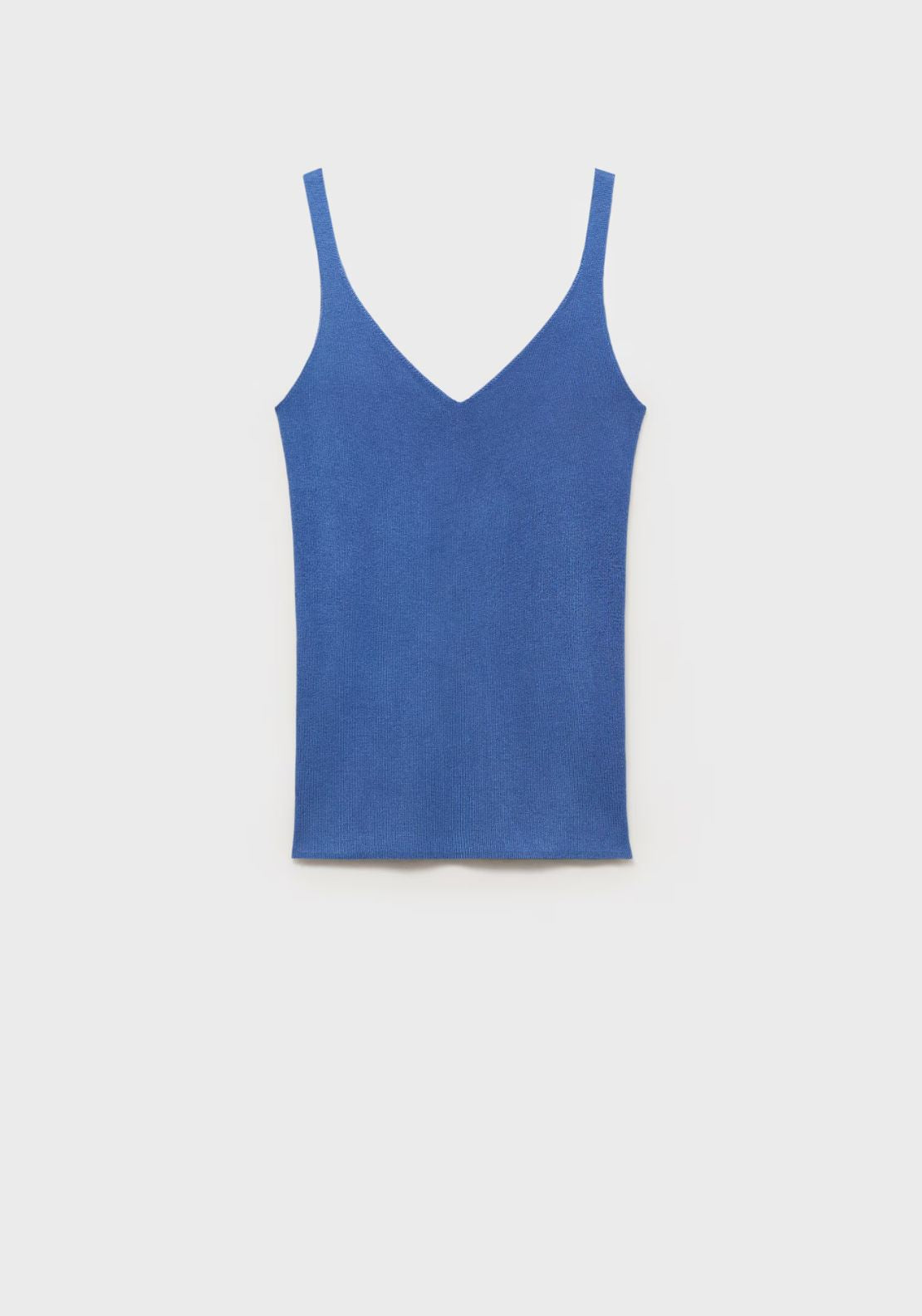 Mango V Neck Knitted Top - Light/pastel Blue 5 Shaws Department Stores