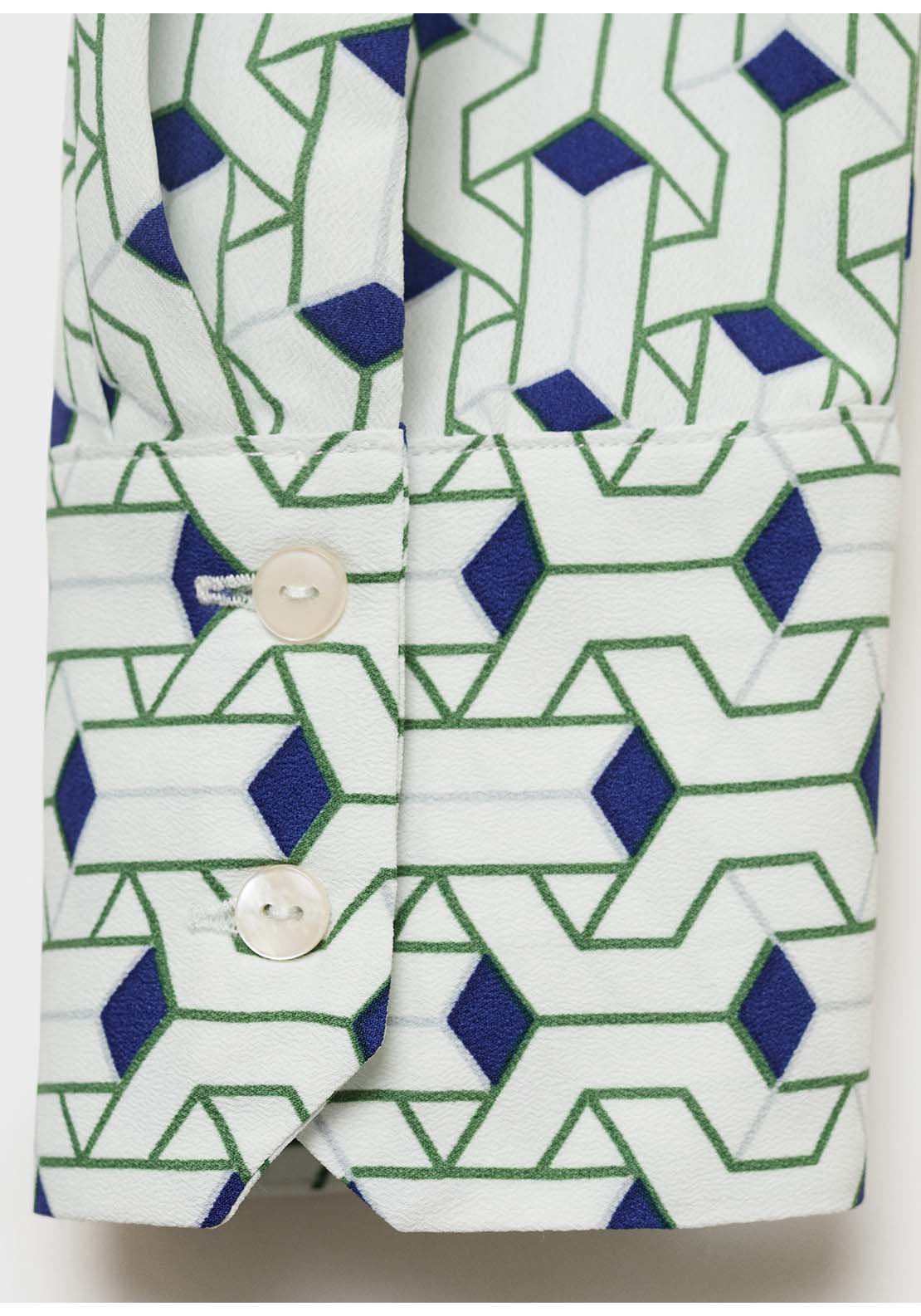 Geometric Print Shirt - Blue