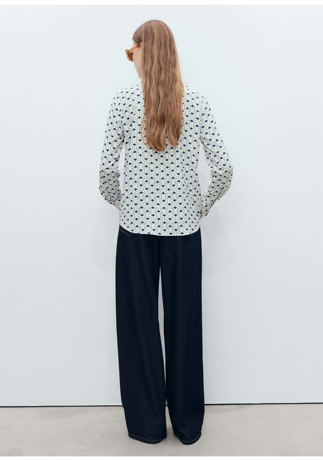Geometric Print Shirt - Blue