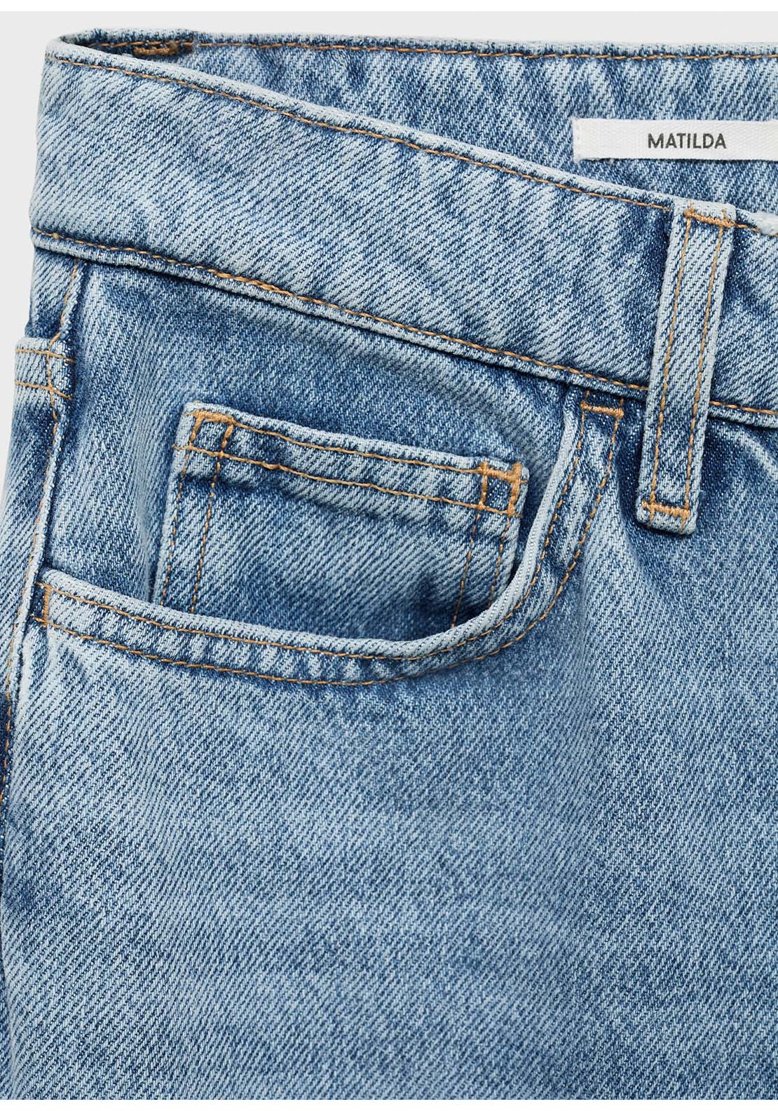 Matilda Medium Rise Straight Fit Jeans - Blue