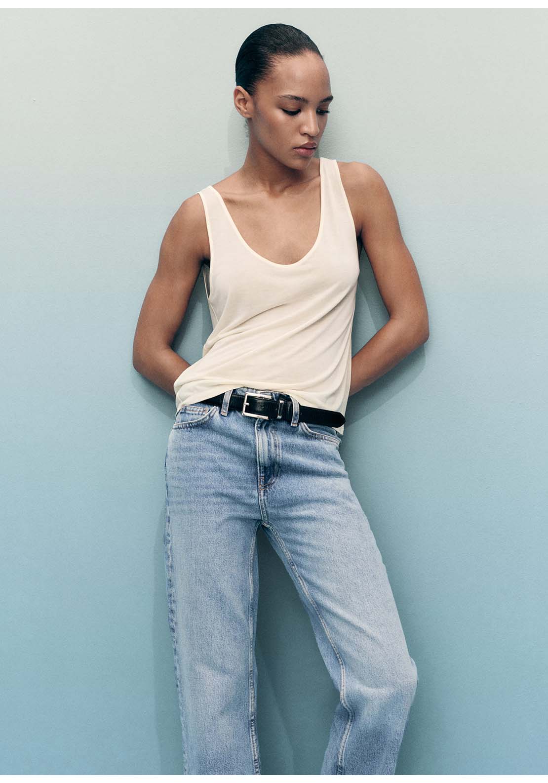 Matilda Medium Rise Straight Fit Jeans - Blue