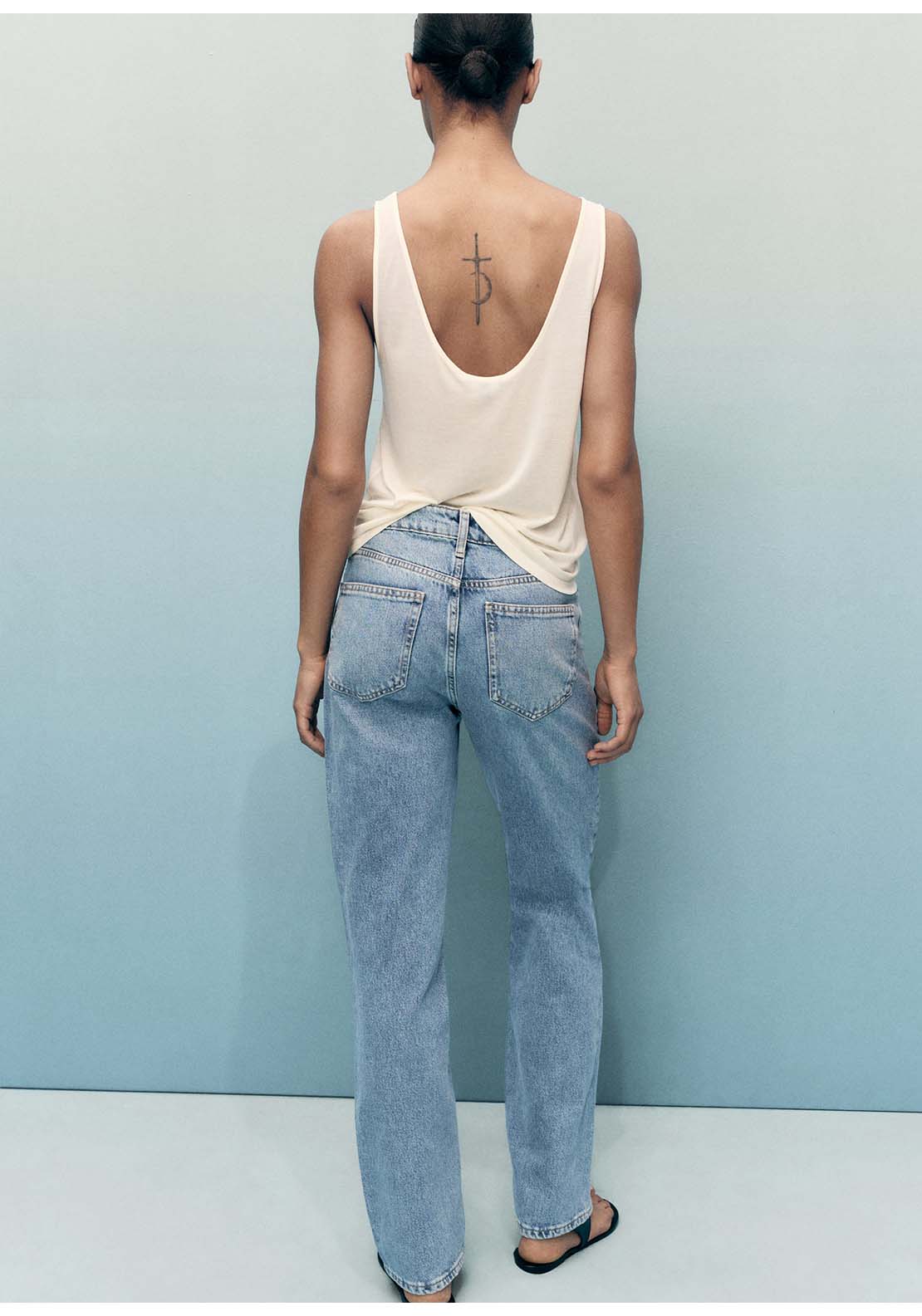 Matilda Medium Rise Straight Fit Jeans - Blue