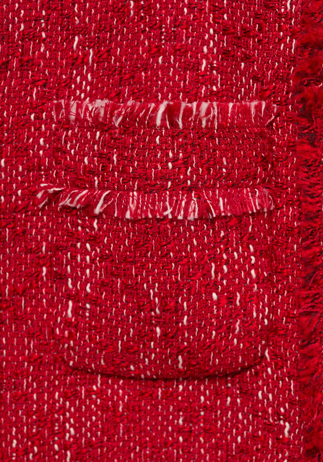 Mango Tweed Jacket With Frayed Ends - Red 5 Shaws Department Stores