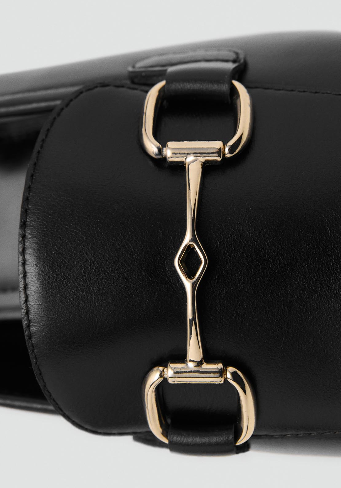 Mango Buckle Leather Moccasins - Black 4 Shaws Department Stores