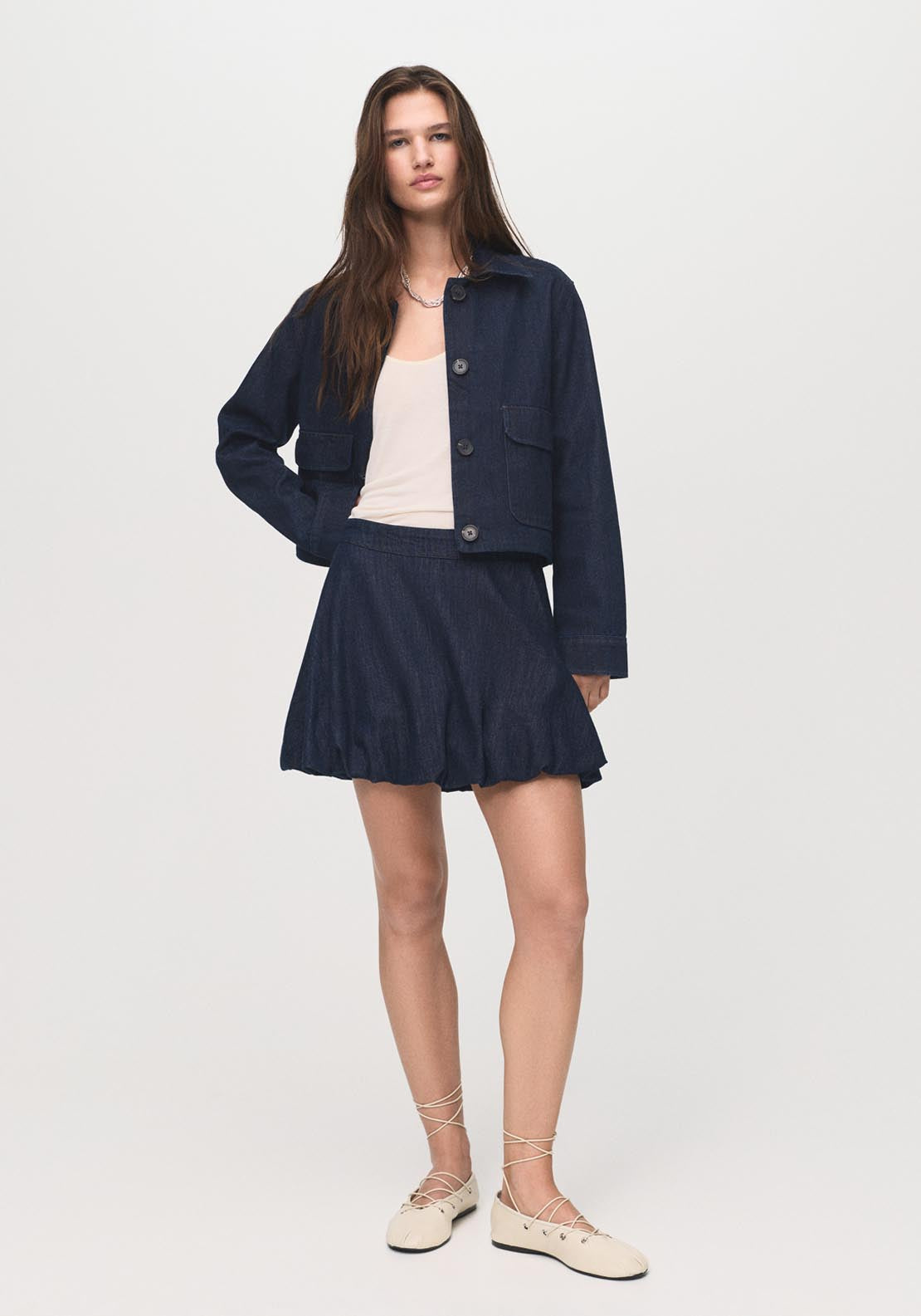 Mango Denim Jacket With Pockets - Blue 4 Shaws Department Stores