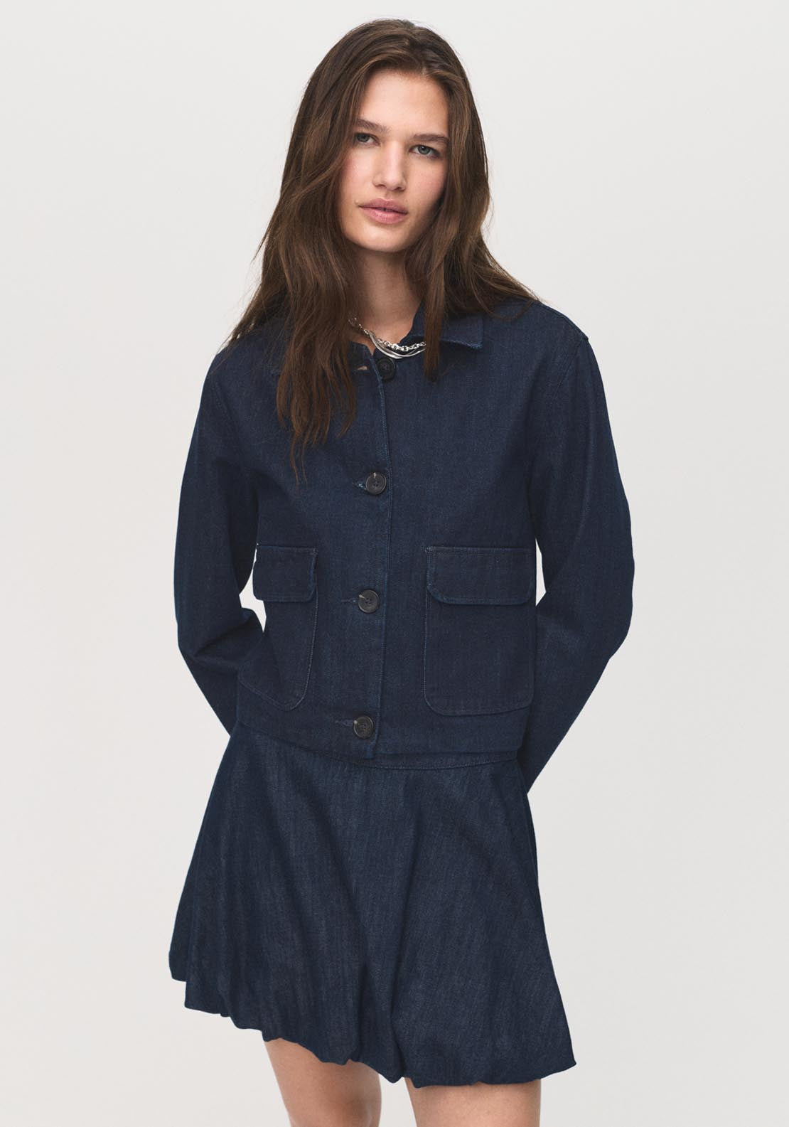 Mango Denim Jacket With Pockets - Blue 1 Shaws Department Stores