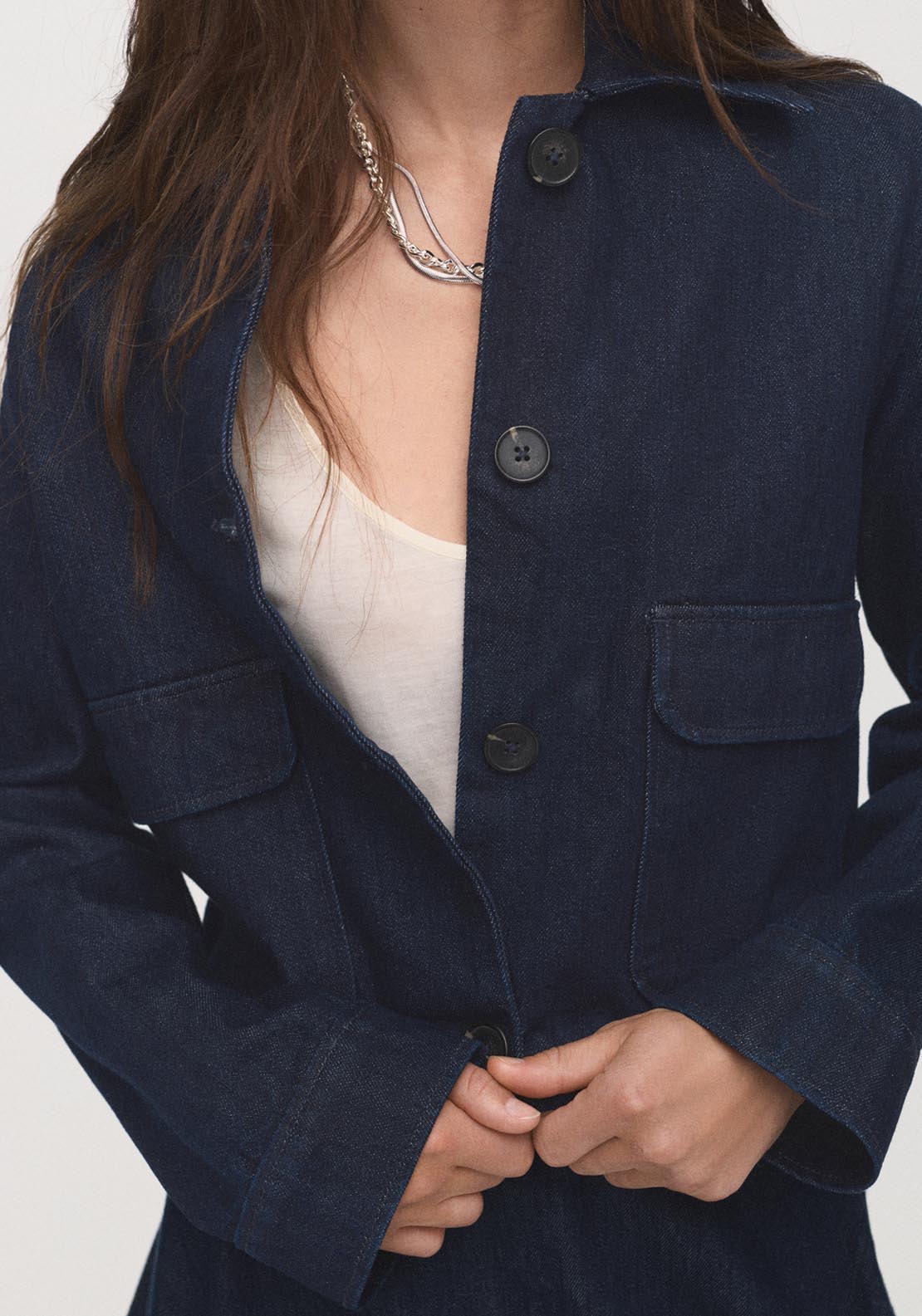 Mango Denim Jacket With Pockets - Blue 3 Shaws Department Stores