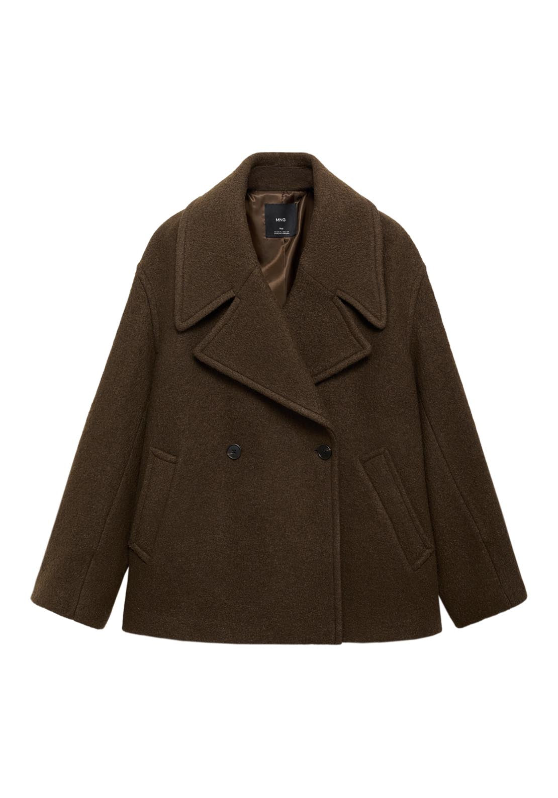 Oversized Wool Coat With Maxi Lapels - Green