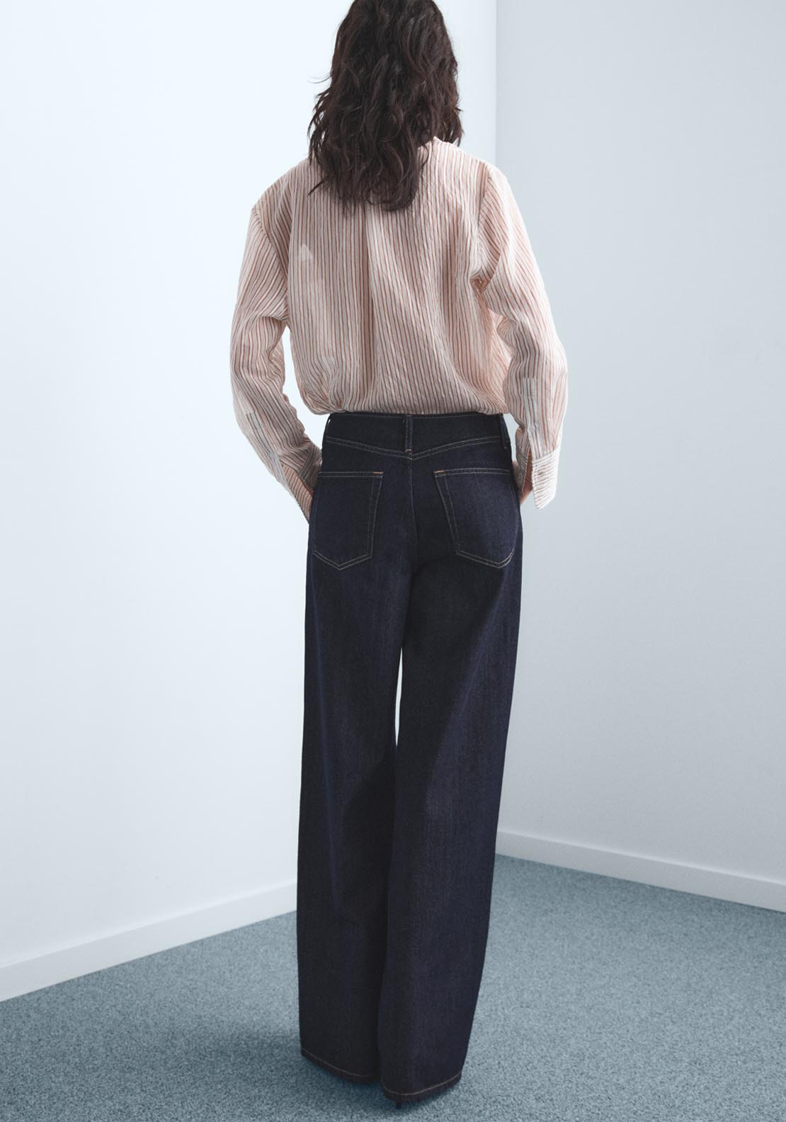 Mango Wideleg Mid Rise Jeans - Blue 2 Shaws Department Stores