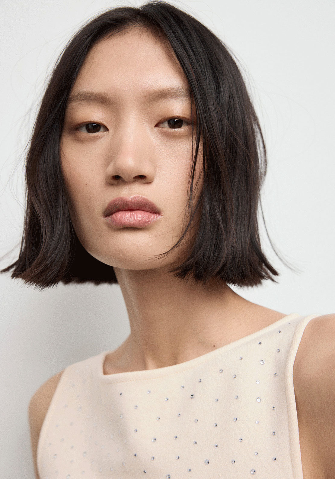 Strass Top - Cream
