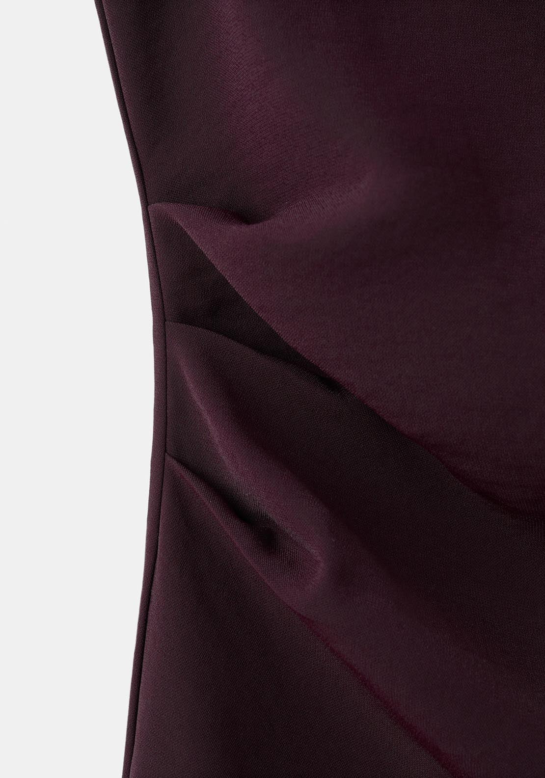 Mango Asymmetrical Blouse With Metallic Detail - Brown 5 Shaws Department Stores