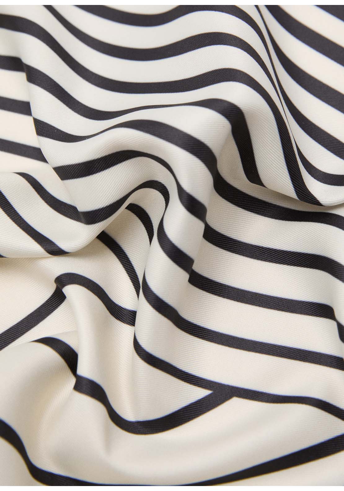 Geometric Stripe Print Scarf - Beige