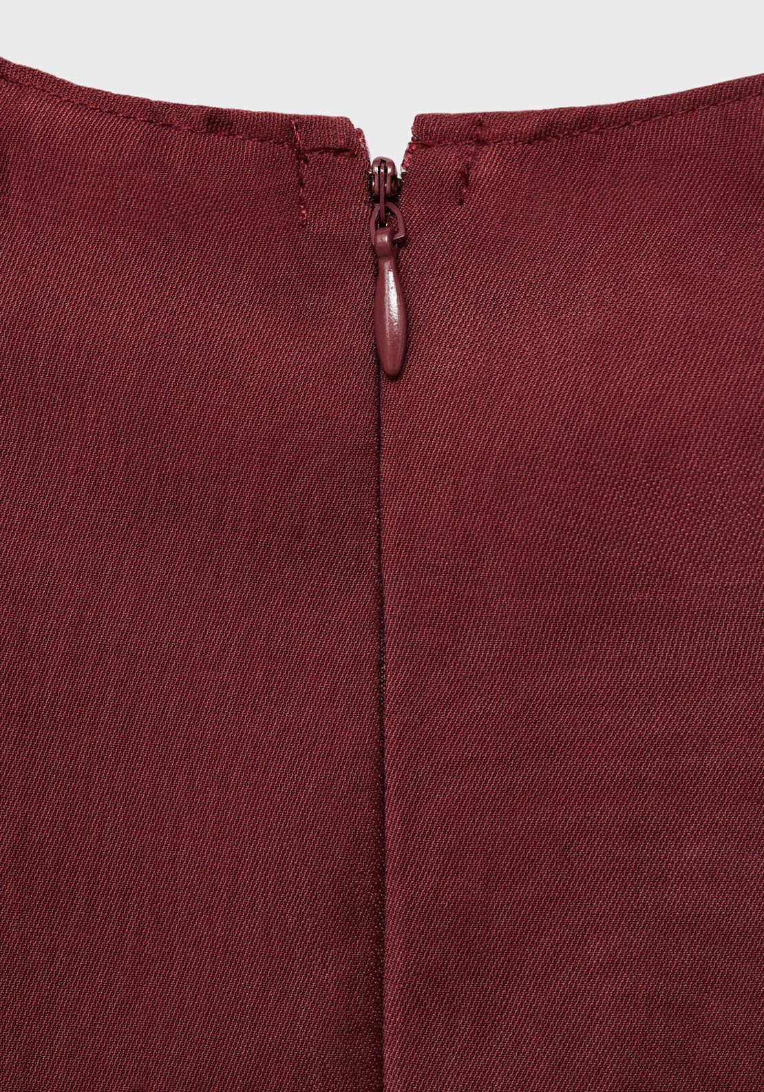 Mango Halter Neck Flared Top - Dark Red 6 Shaws Department Stores