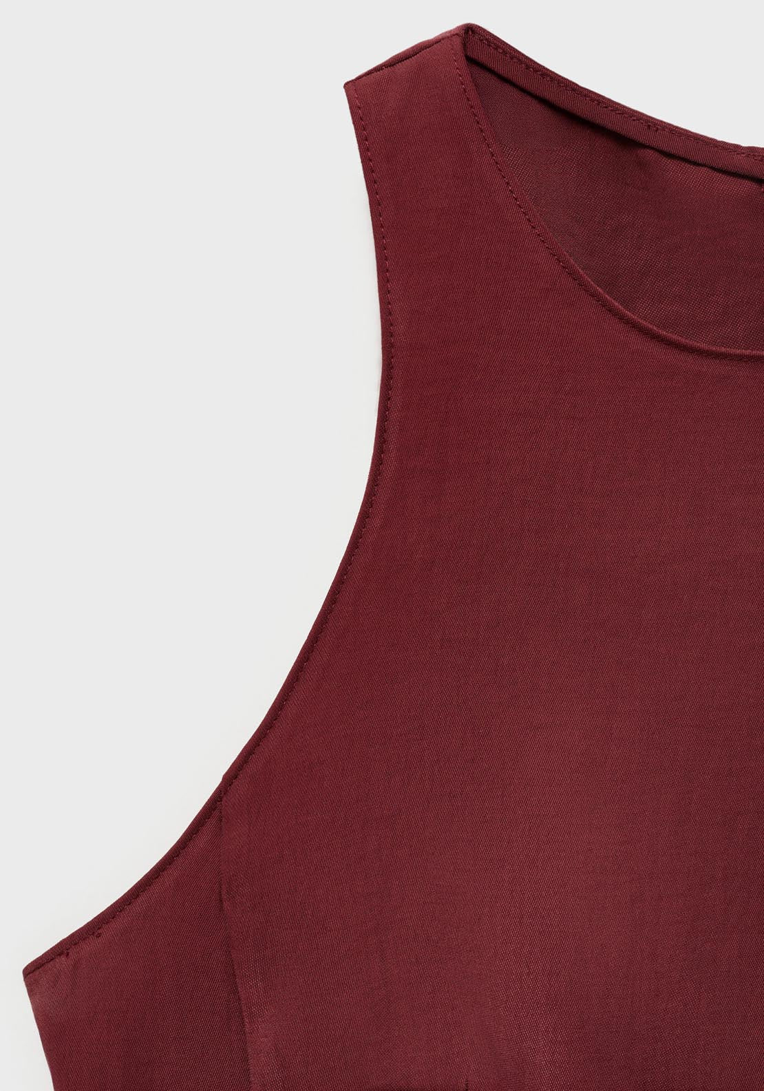 Mango Halter Neck Flared Top - Dark Red 4 Shaws Department Stores