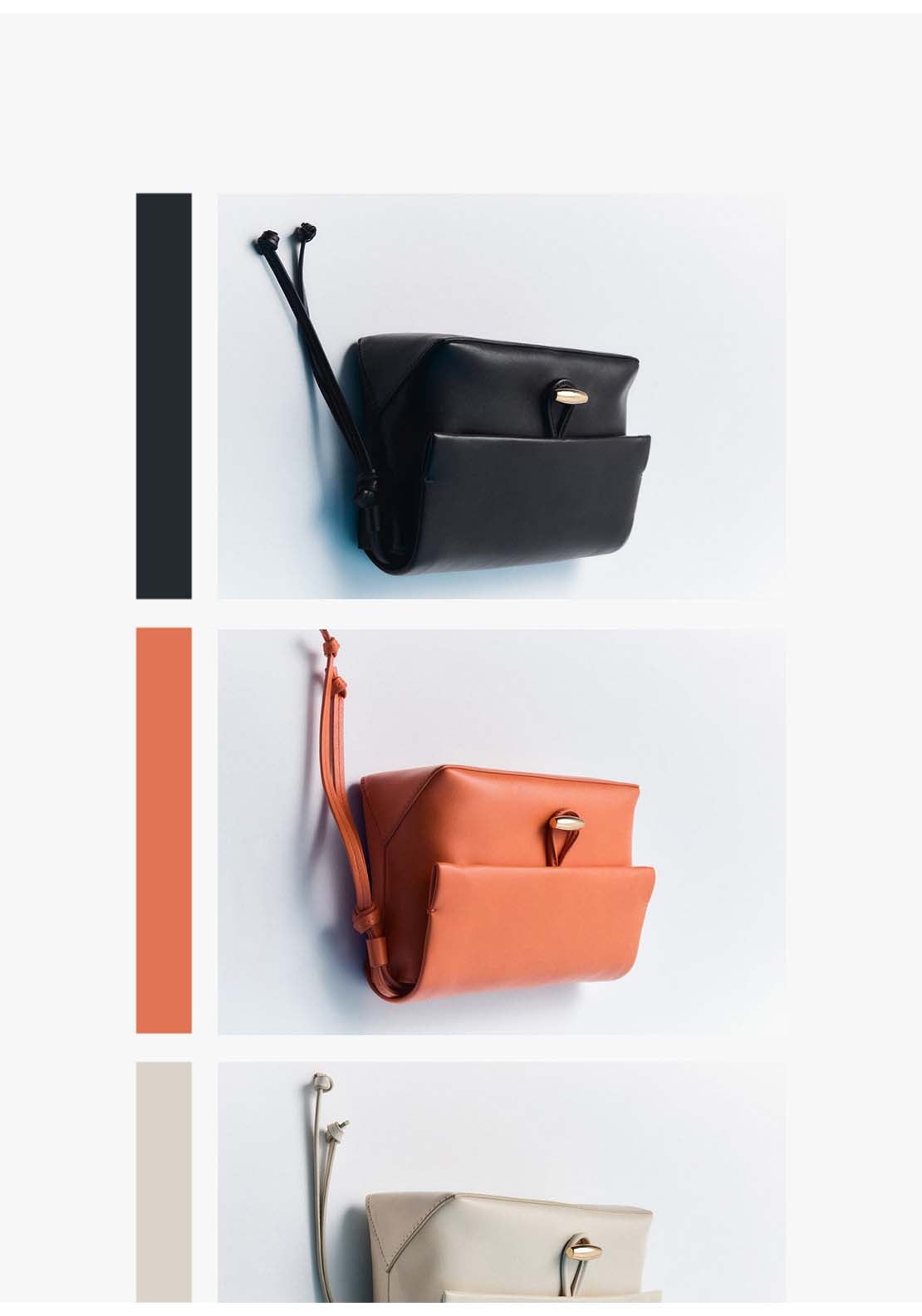 Shoulder Bag With Strap - Orange