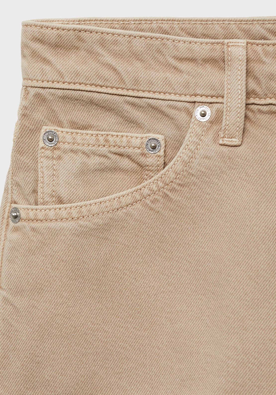 Mango Denim Shorts With Frayed Hem - Light/pastel Brown 5 Shaws Department Stores