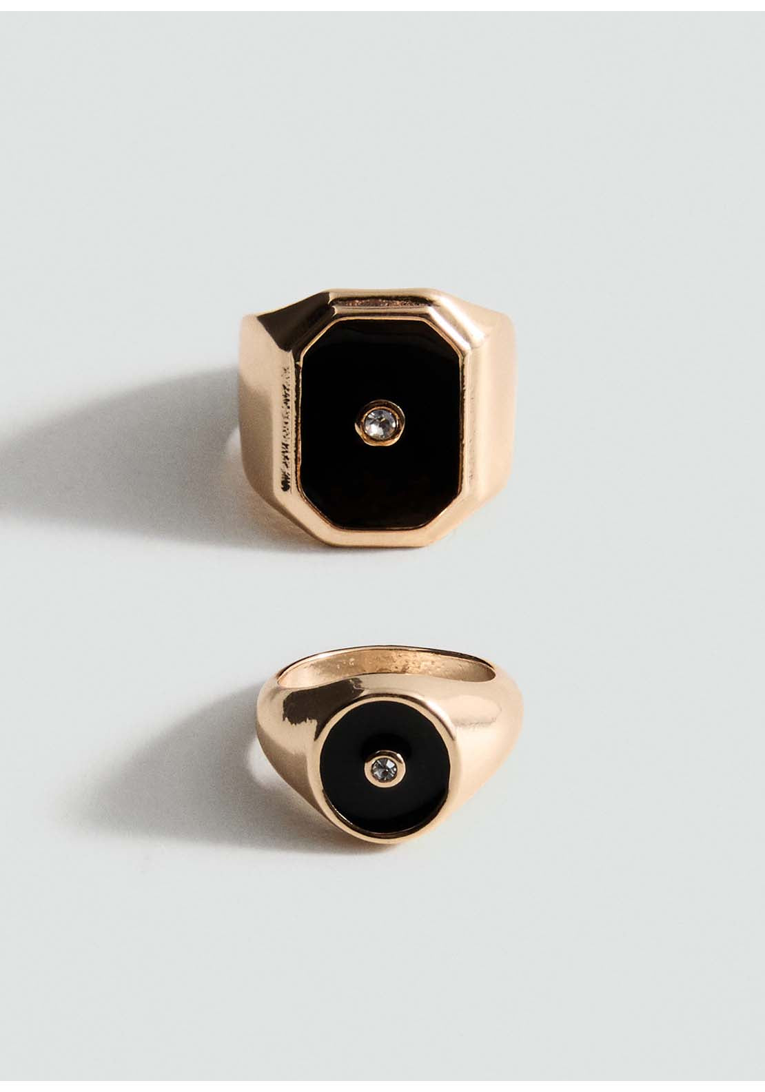 Set Of 2 Combined Rings - Gold