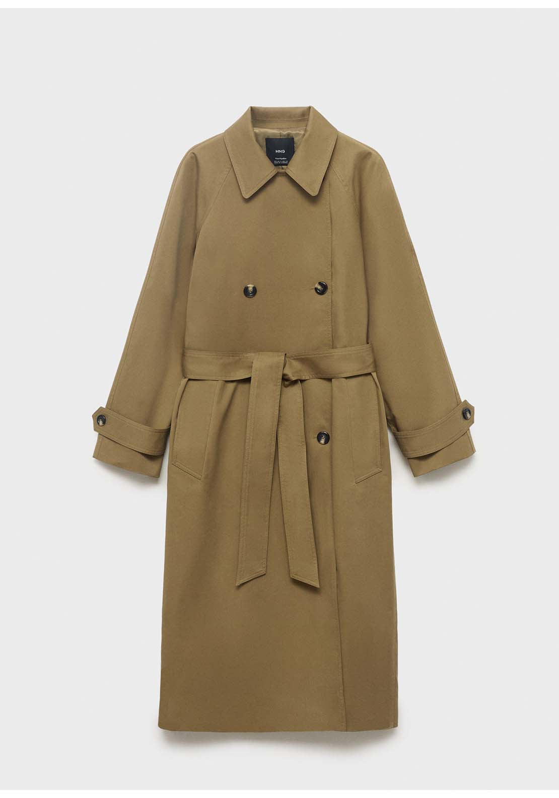 Mango Trenchcoat Angela - Beige / Green 7 Shaws Department Stores