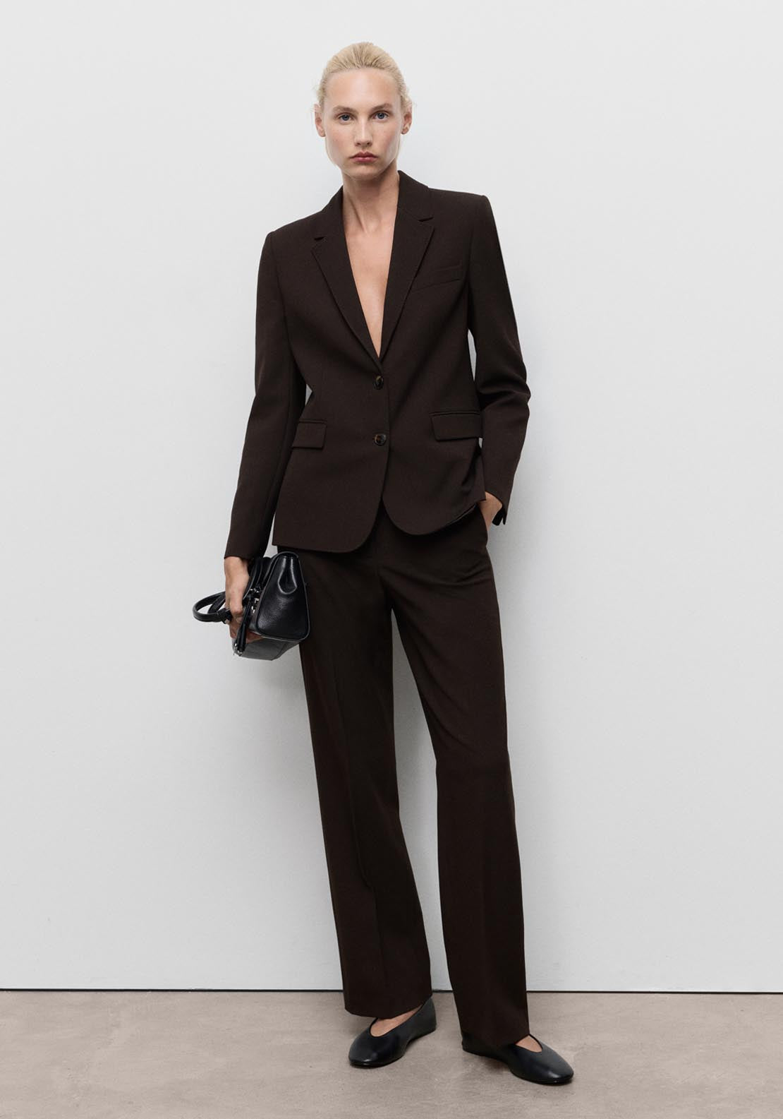 Mango Straight Fit Suit Jacket - Brown 4 Shaws Department Stores