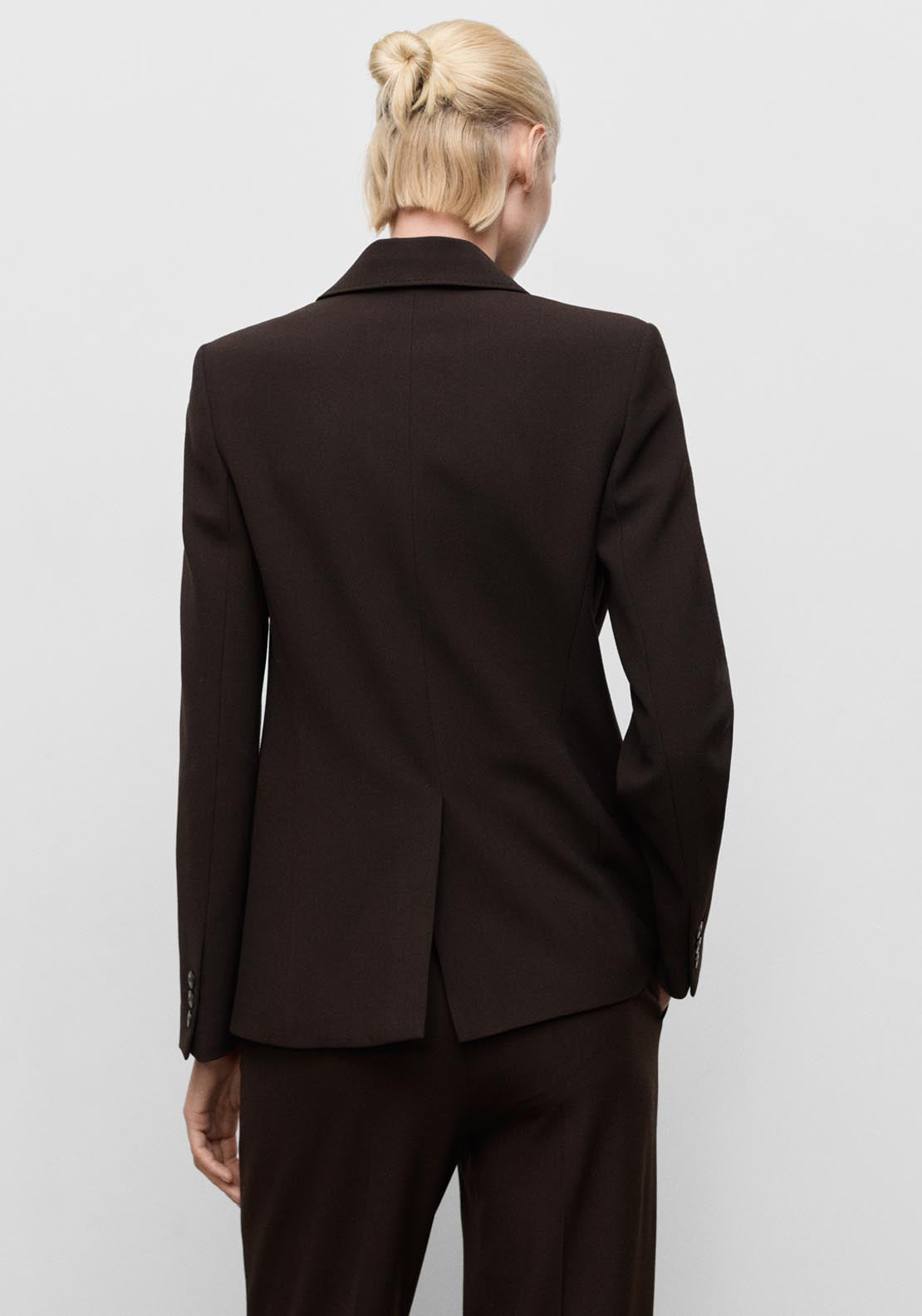 Mango Straight Fit Suit Jacket - Brown 2 Shaws Department Stores