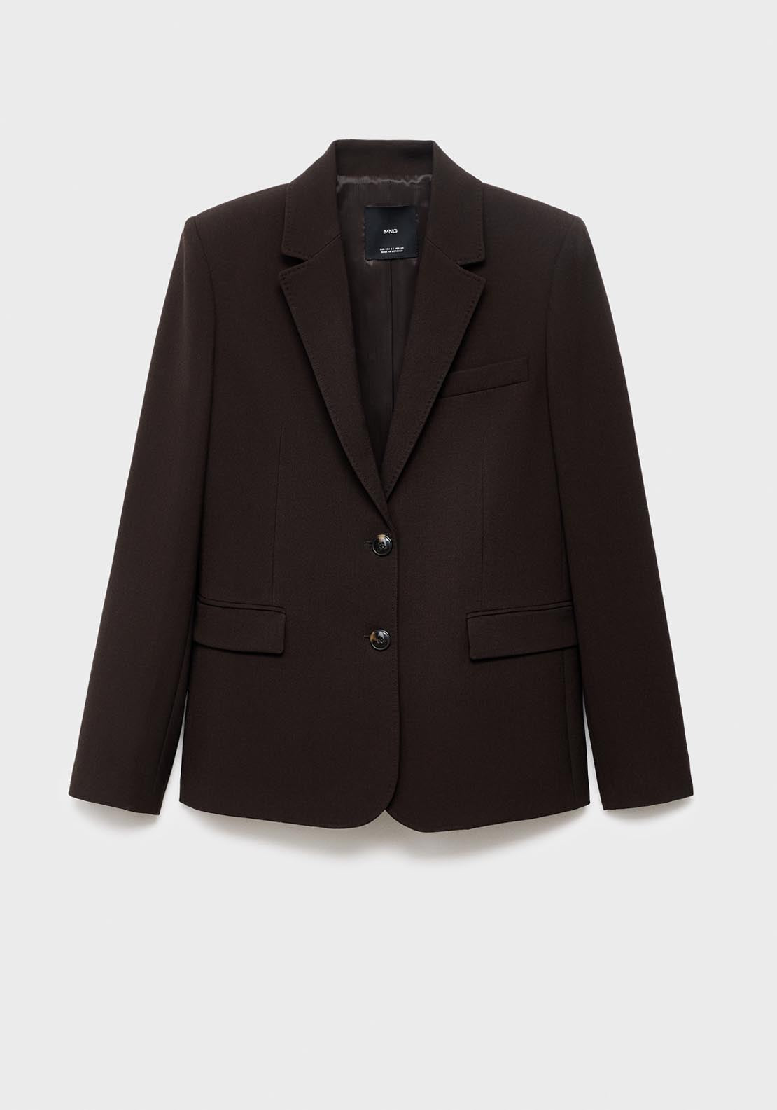 Mango Straight Fit Suit Jacket - Brown 7 Shaws Department Stores