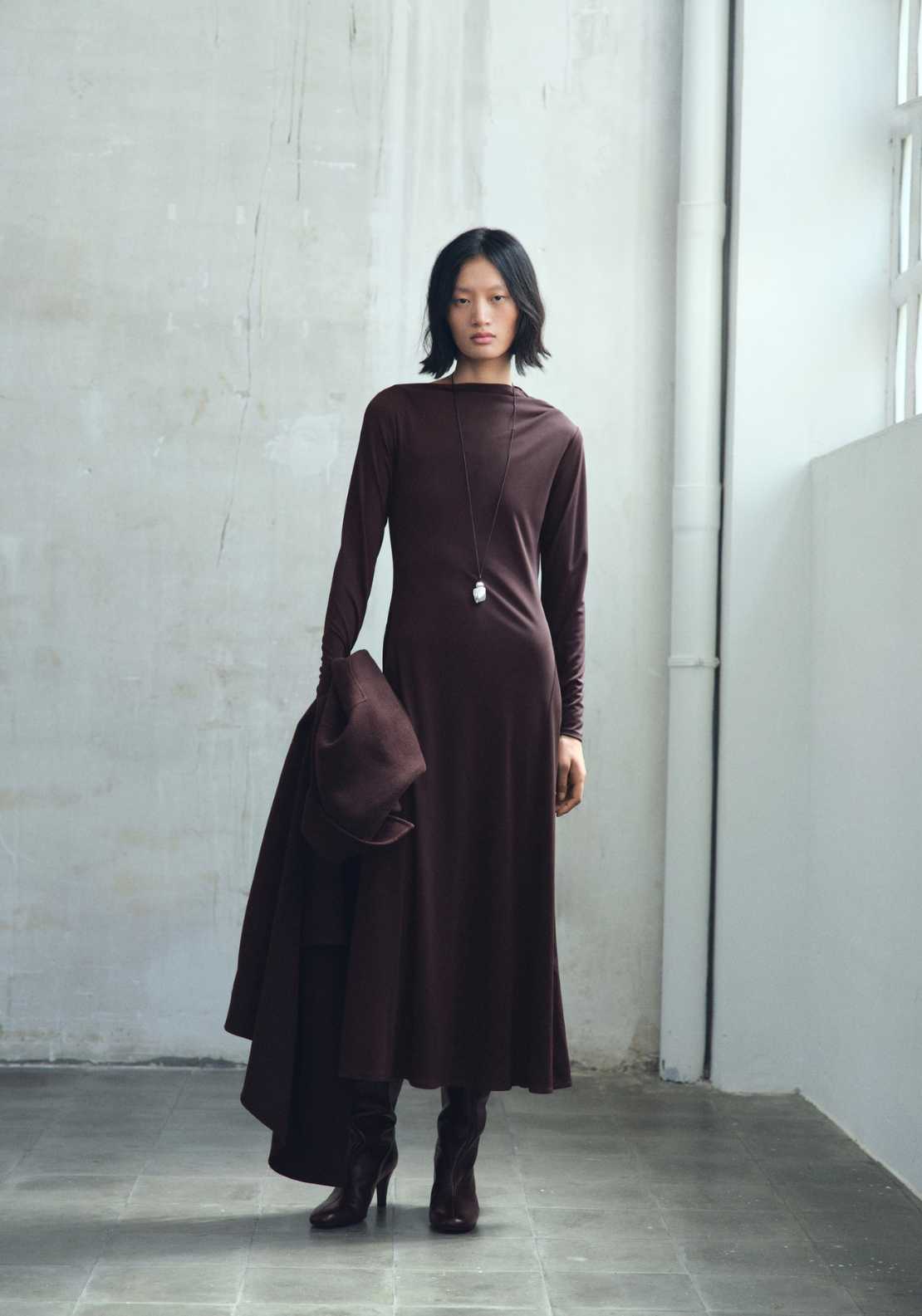 Mango Celina Dress - Brown 1 Shaws Department Stores