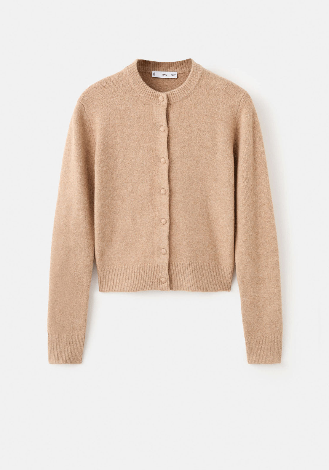 Knitted Button Cardigan - Brown