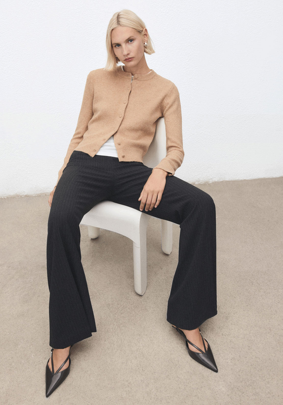 Mango Knitted Button Cardigan - Brown 6 Shaws Department Stores