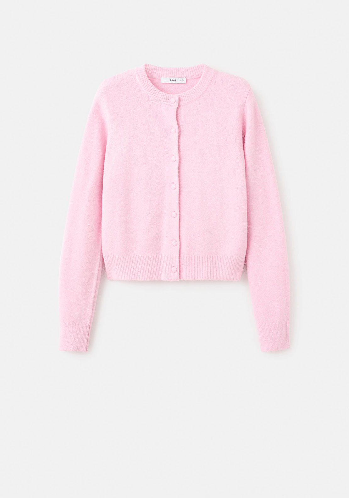 Knitted Button Cardigan - Pink
