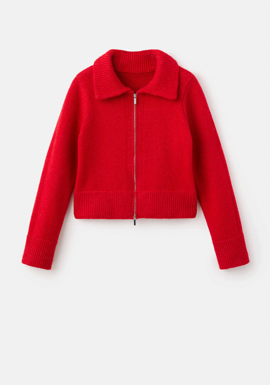 Zip Cardigan - Red