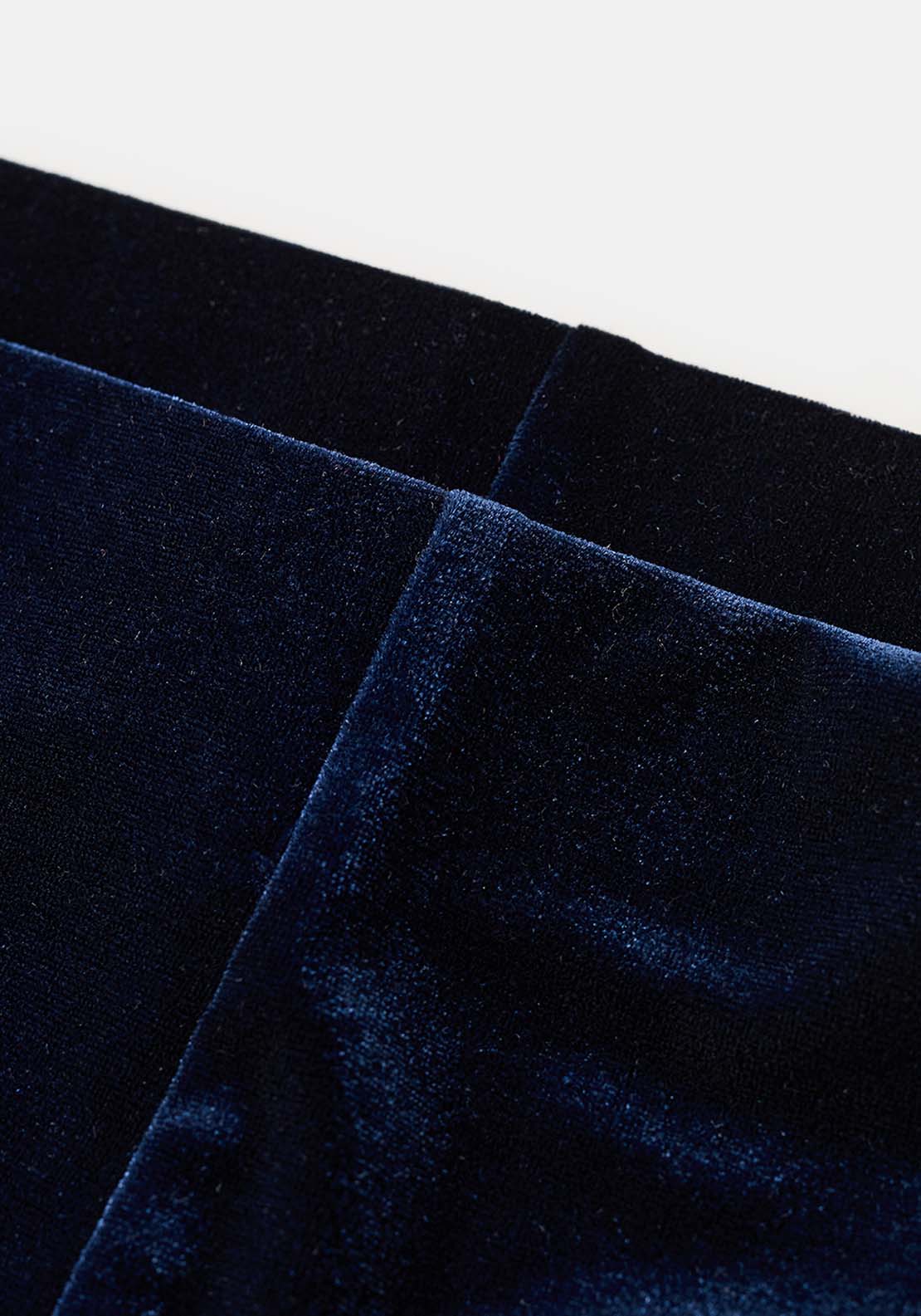 Velvet Wide Leg Trousers - Blue