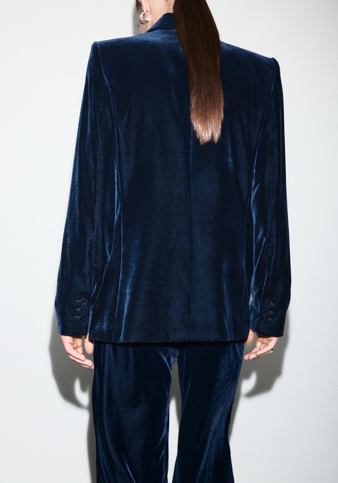 Mango Velvet Blazer - Blue 5 Shaws Department Stores