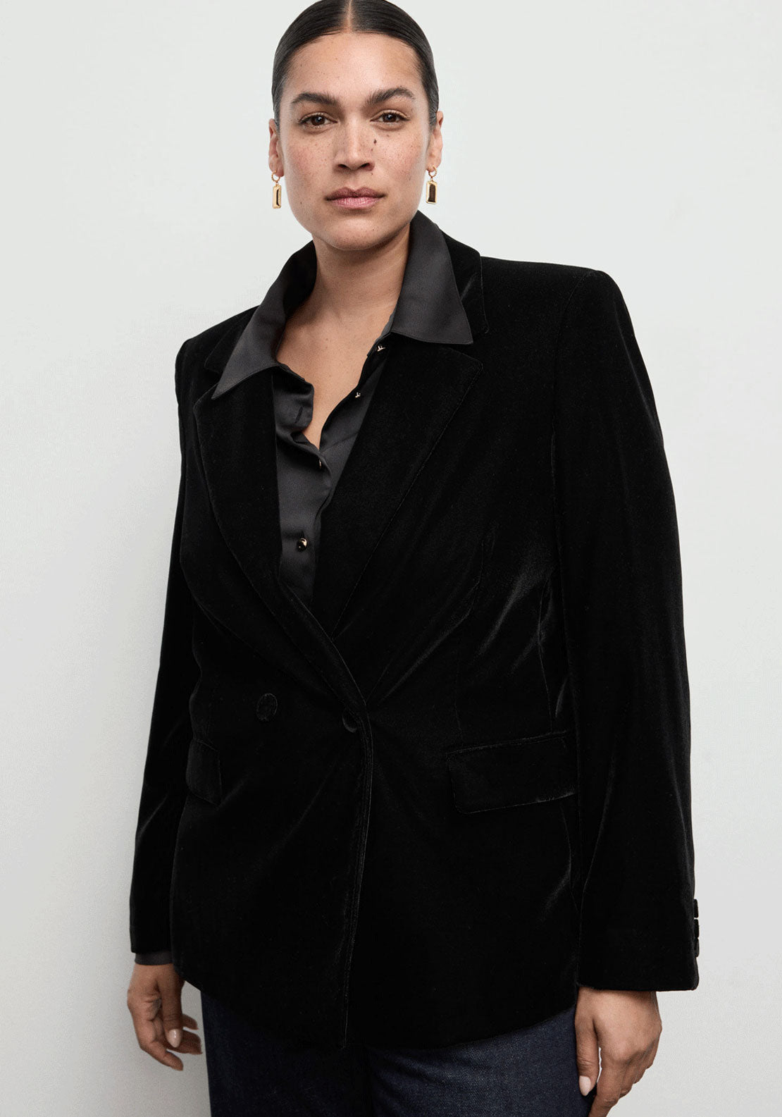 Velvet Blazer - Black