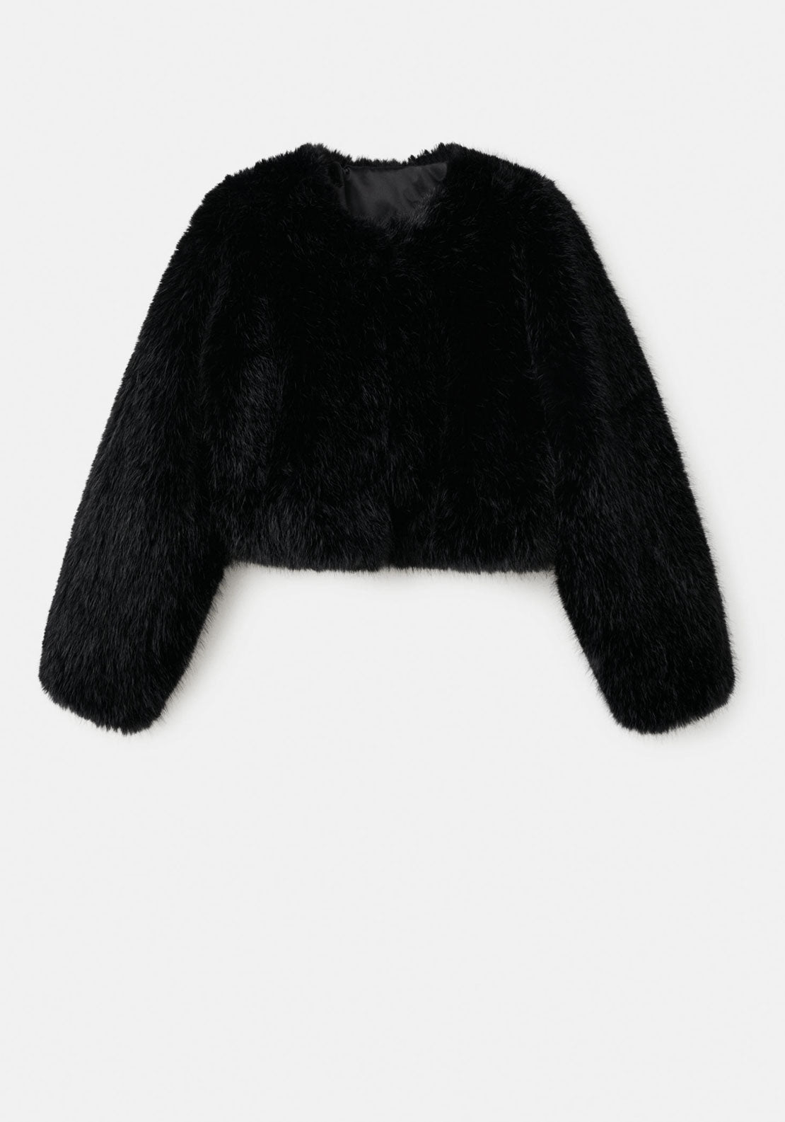 Faux Fur Jacket - Black