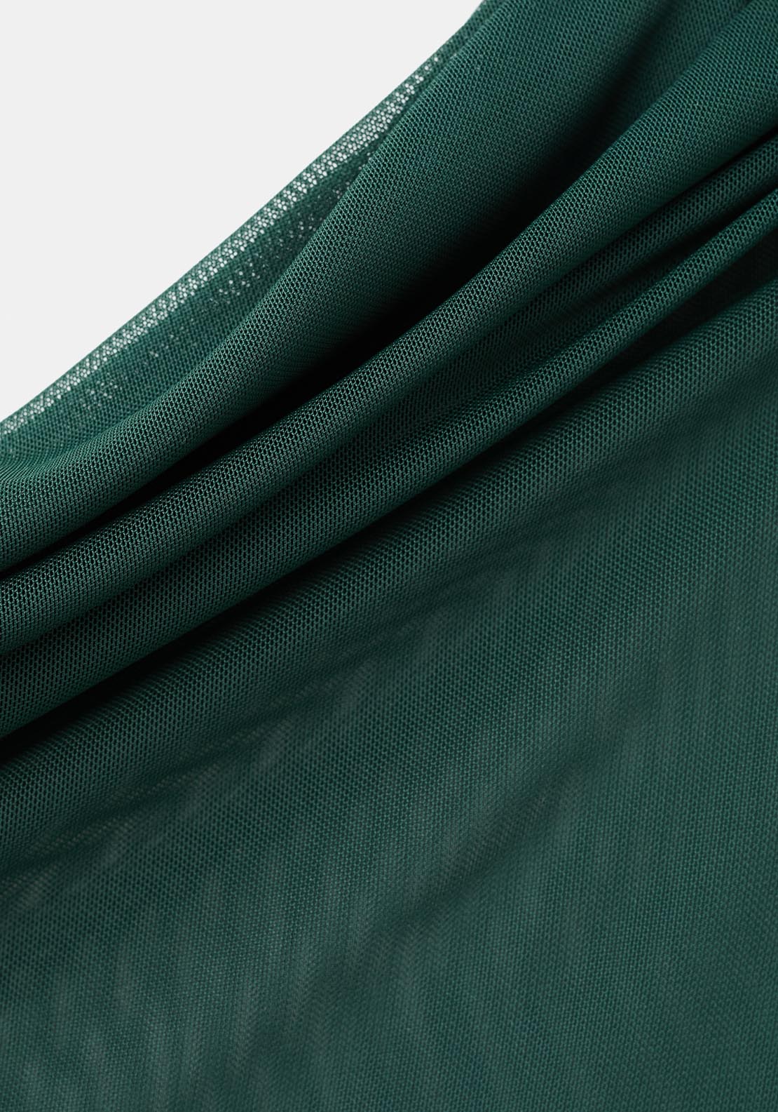 Semi Transparent Top With Asymmetrical Neckline - Green