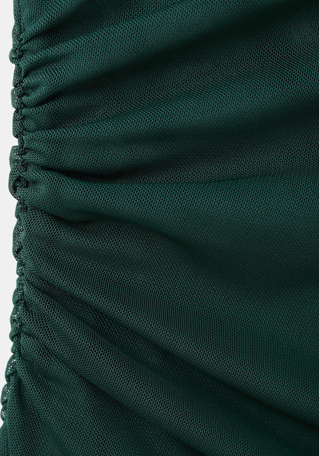 Semi Transparent Top With Asymmetrical Neckline - Green