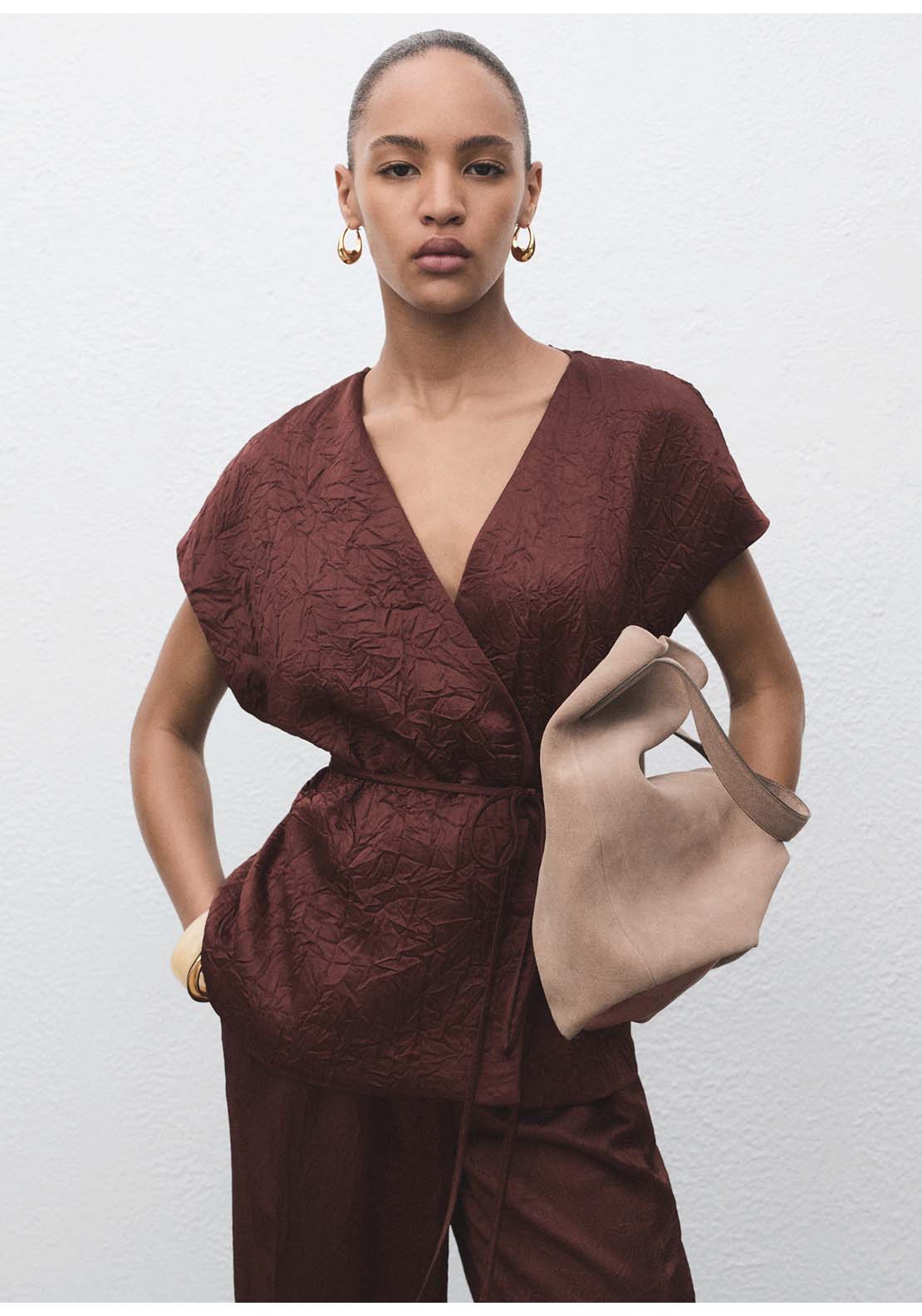 Mango Vest Flor - Brown 1 Shaws Department Stores