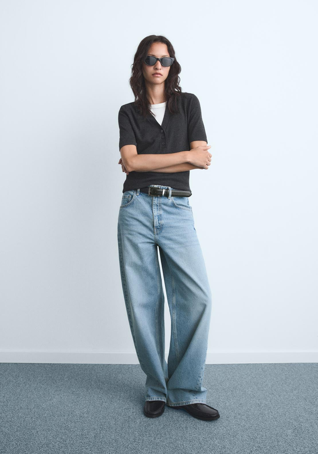 Mango Mid Rise Balloon Jeans - Blue 3 Shaws Department Stores