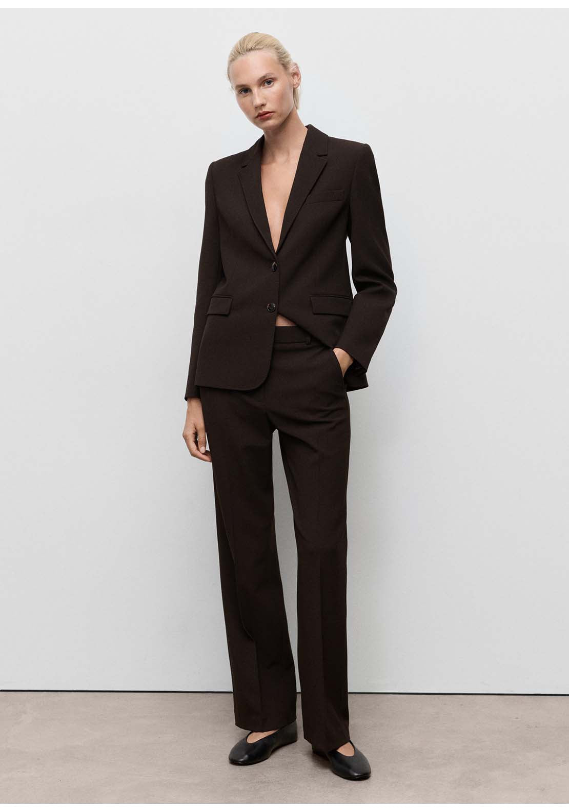 Mango Trousers Bergen - Brown 4 Shaws Department Stores