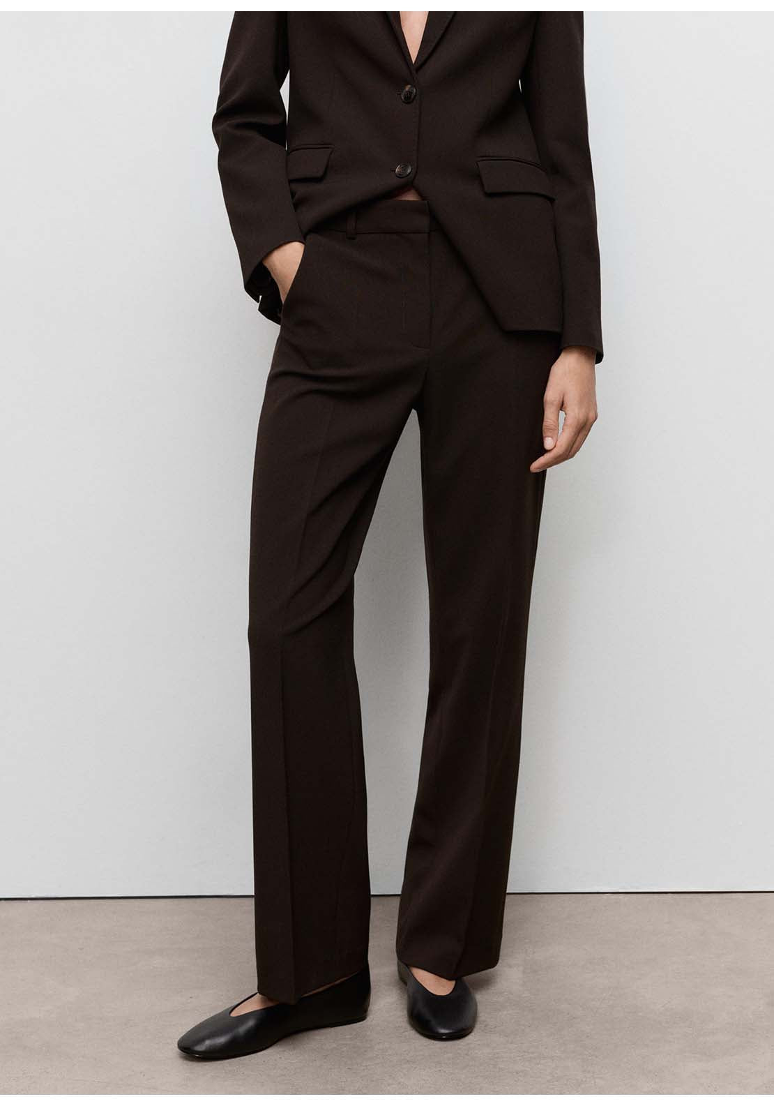 Mango Trousers Bergen - Brown 1 Shaws Department Stores