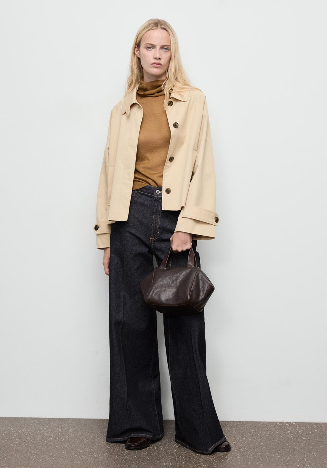 Mango Short Oversized Trench Coat With Epaulettes - Beige 4 Shaws Department Stores