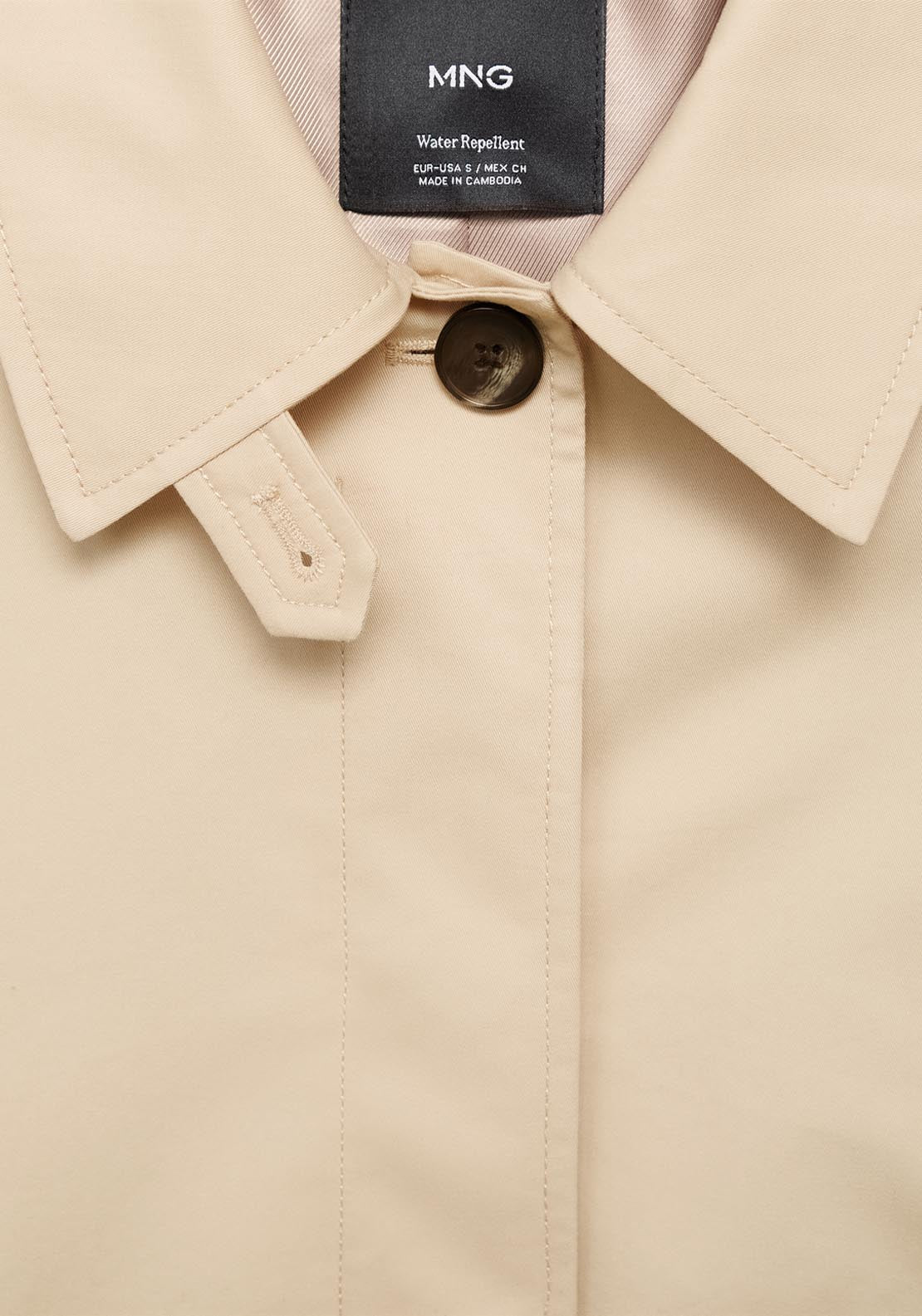 Mango Short Oversized Trench Coat With Epaulettes - Beige 5 Shaws Department Stores