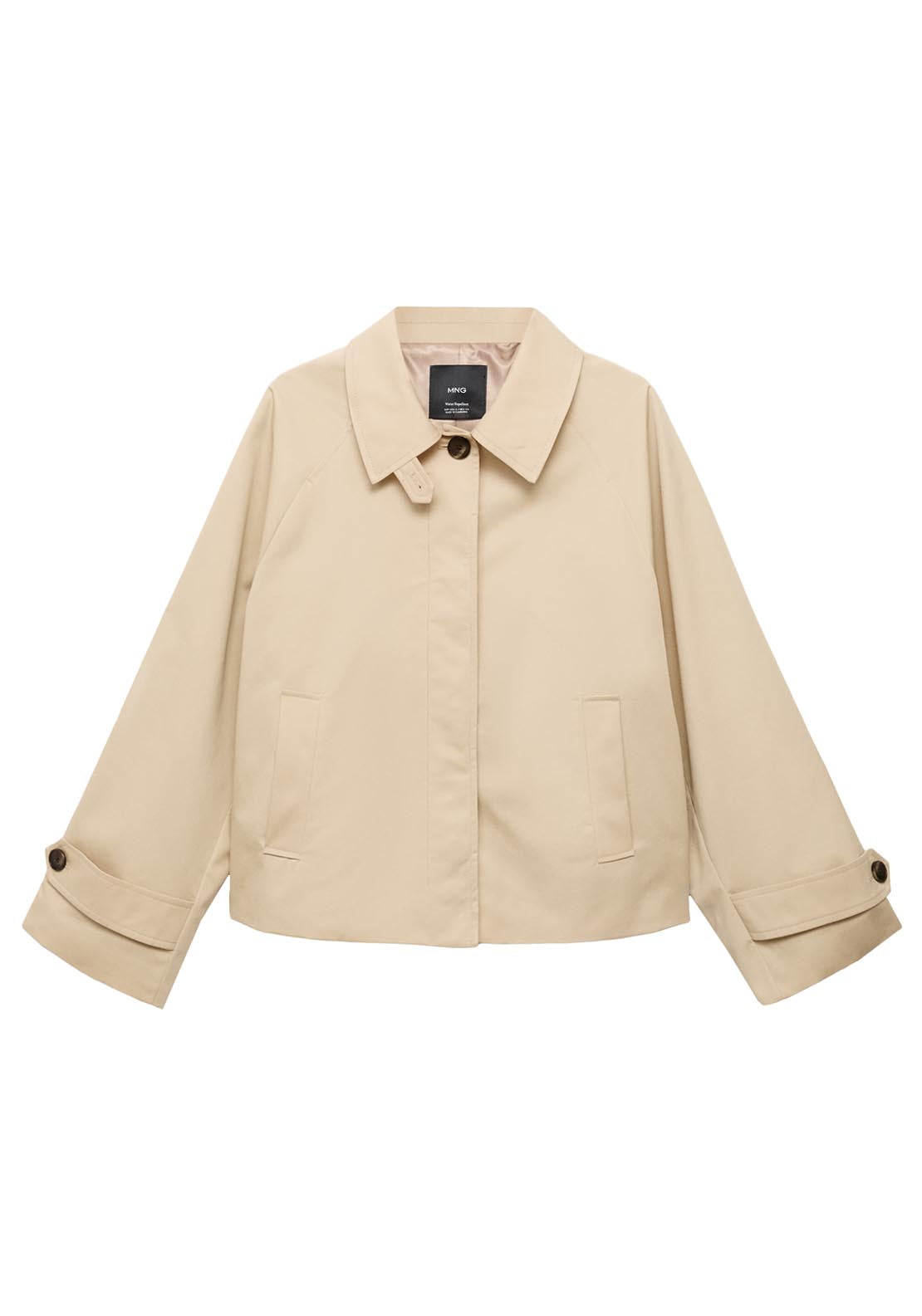 Mango Short Oversized Trench Coat With Epaulettes - Beige 7 Shaws Department Stores