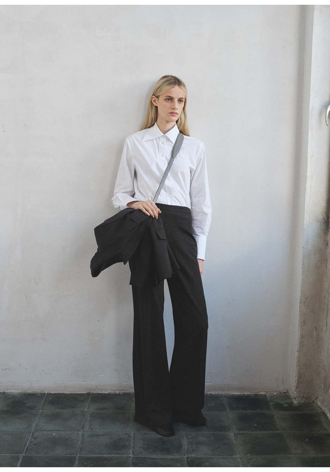 Pinstripe Suit Trousers - Grey