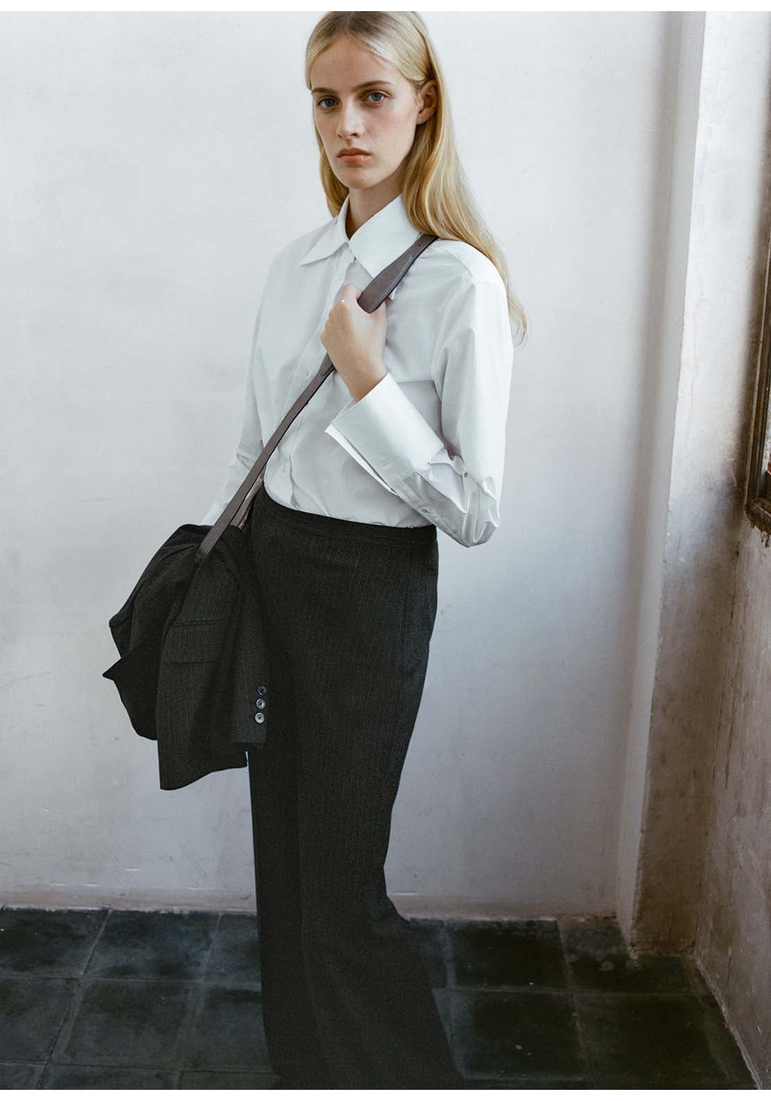 Pinstripe Suit Trousers - Grey